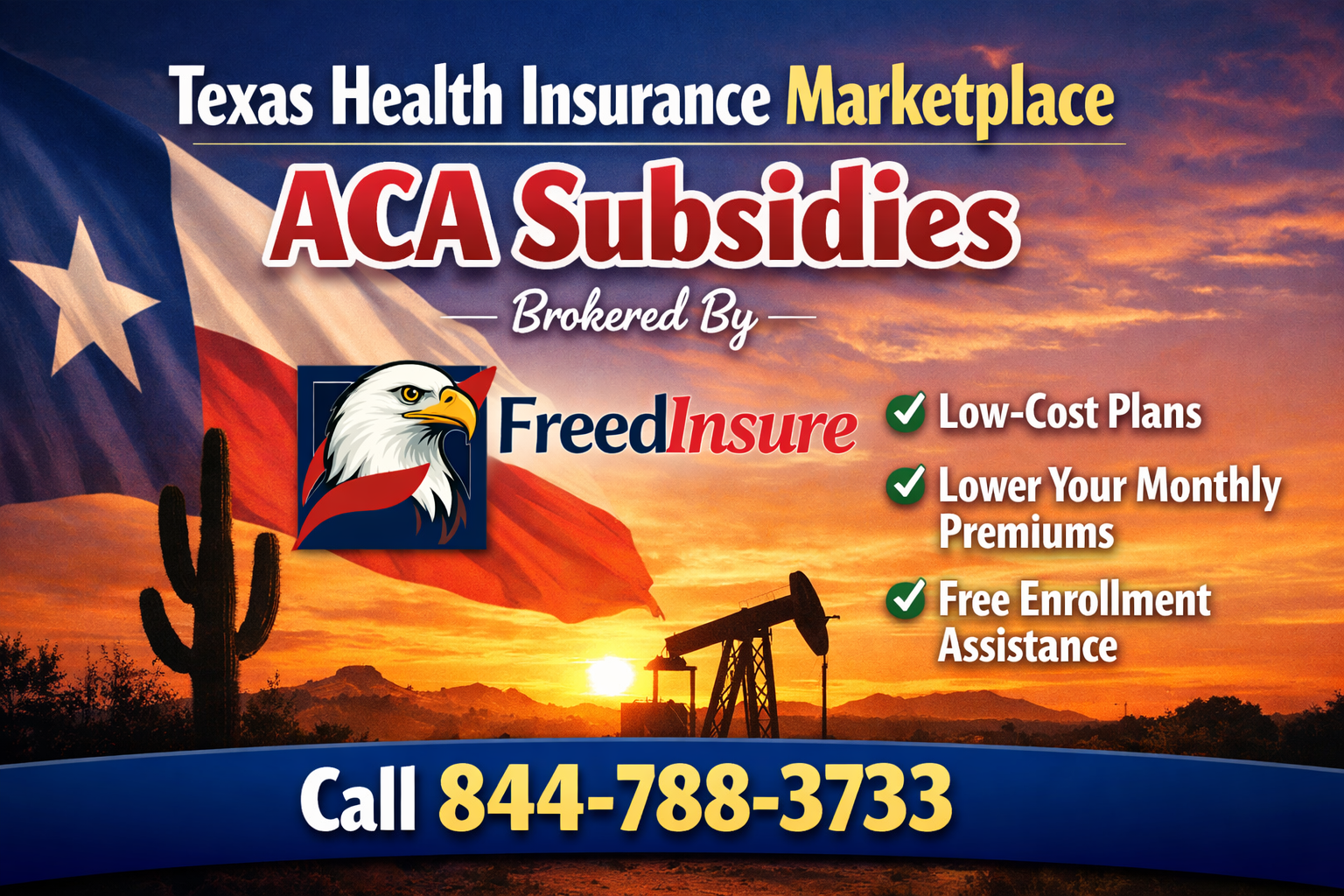 free health insurance Texas plans through ACA marketplace FreedInsure broker